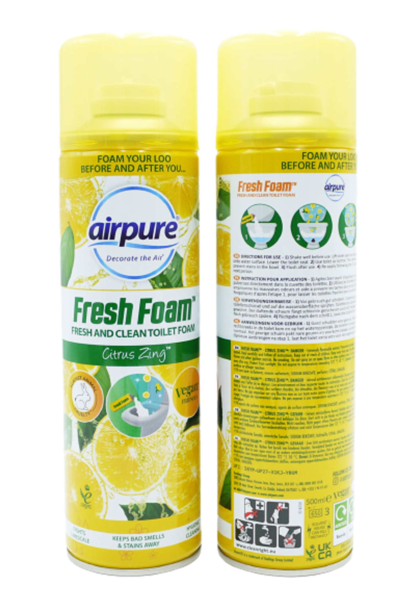Airpure fresh toilet foam citrus zing 500ml